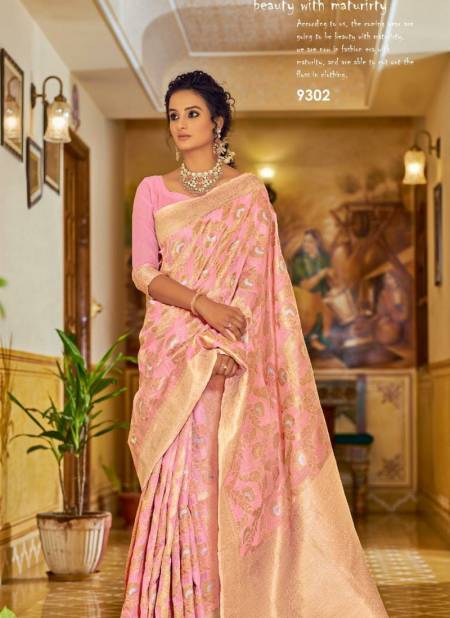 Pink Colour Rajpath Aksaya Fancy Festive Wear Designer Latest Saree Collection 9302